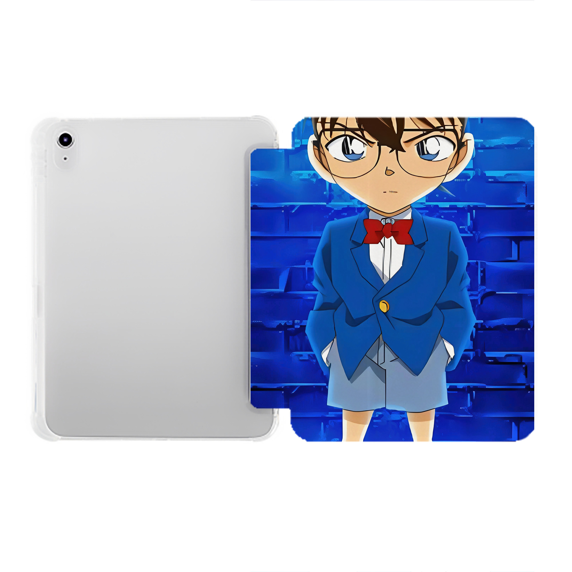 （画像用） 名探偵コナン Detective Conan IPad ケース ペン収納付き 三つ折りスタンド PUレザー×シリコン 対応機種9.5/10.5/10.9インチ